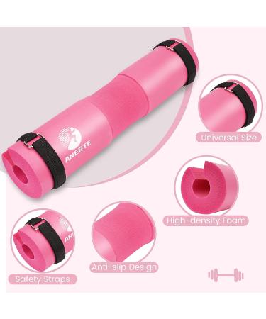 ANERTE Pink Barbell Pad for Squats, Lunges, Hip Thrusts - Fits Standard & Olympic Bars - Buy Online on GoSupps.com