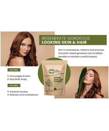 Papaya Leaf Powder 16 oz - 100% Pure Leaves, Ideal for Tea and Juice, Dried from Fresh Green Leaves - Way4Organic - Buy Online on GoSupps.com