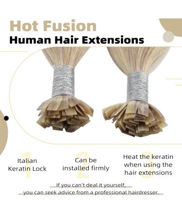 Ugeat Flat Tip Real Hair Extensions - 50cm Black Keratin Pre-Bonded Tips | 20 Inches 1g/Strand 50 Strands - #18P613 - Buy Online on GoSupps.com