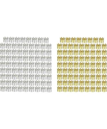 Beaupretty Dreadlocks Metal Cuffs Gold Hair Rings Crown Silver Braiding Beads Hair Extensions Accessory 80pcs - Buy Online on GoSupps.com