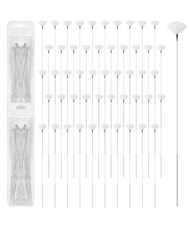 Geiserailie 50 Pcs Goose Feather Ear Wax Cleaning Stick Metal Fluffy Earwax Remover Cleaning Tools Earpick Ear Sticks Cleaning for Ear Care Supplies
