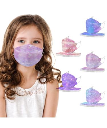 WEXCV 50 pieces 4D disposable mouth protection for young girls breathable mouth and nose protection multifunctional cloth dustproof fabric mask 02 l