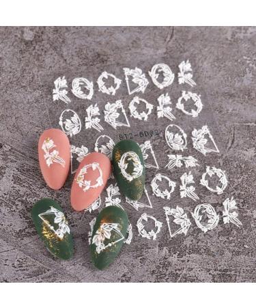 Lahdrhab 5D Embossed Flower Nail Art Stickers 4 Sheets Self-Adhesive Decals Floral Design Nail Decoration for Women - Buy Online on GoSupps.com