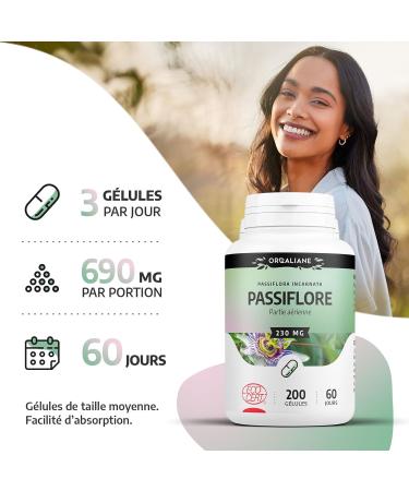Organic Passion Flower 230 mg - 200 Capsules - Ecocert Certified - Orgaliane - Buy Online on GoSupps.com
