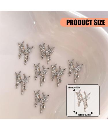 20 Pcs Alloy Butterfly Nail Decorations - 3D Luxury Silver Nail Art Charms for Women & Girls - Perfect Nail Design Accessories - Buy Online on GoSupps.com