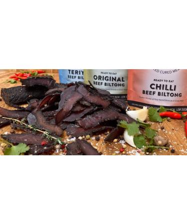 Raging Bull Original Beef Biltong - delicious authentic South African biltong. Made with natural ingredients & our award-winning skills. High in protein low carbs & gluten free. 10 x 28g snack packs. - Buy Online on GoSupps.com