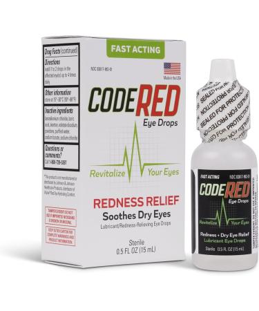 Code Red Eye Drops - Soothing Redness Relief & Cool Dry Eye Relief for Revitalizing Red Eyes - Lubricating Dry Eye Drops - Buy Online on GoSupps.com