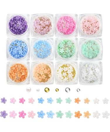 Whaline 12 Boxes 3D Flower Nail Art Charms with Pearls, Caviar Beads, and Rhinestones - DIY Nail Design Accessories - Buy Online on GoSupps.com