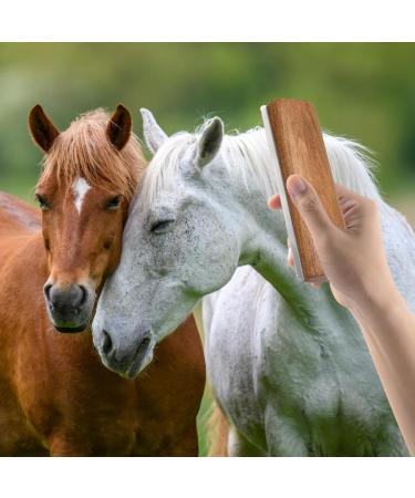 Comebachome Deshedding Tool Horse Shedding Tool Handheld Carbon Steel Horse Deshedding Tool with Wooden Handle 8x3in Loose Hair Fur Deshedding Tool for Horses Dogs Cats Horse Shedding Tool - Buy Online on GoSupps.com