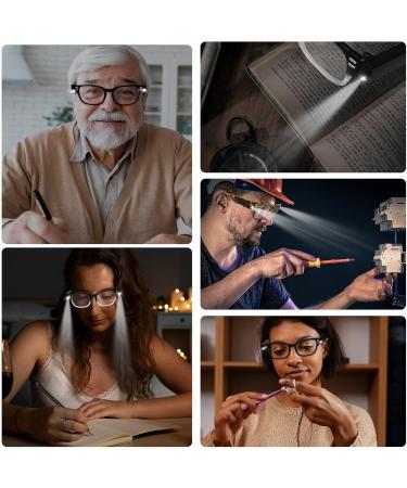 Buy LED Magnifying Glasses with Light - Blue Light Blocking Reading Glasses for Men & Women | Nighttime Readers +3.50 - Buy Online on GoSupps.com