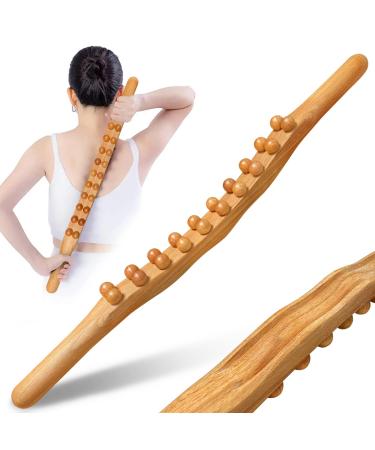 Fascia roller wood premium massage scooter wood fascia rod wood massage scooter fascia roll wood for muscle relaxation body shape gua Sha massage anti -cellulite beech (e) - Buy Online on GoSupps.com