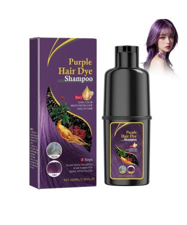 Wootapson Instant Hair Dye Shampoo 3 in 1 instant color shampoo for grey hair natural colors unisex (purple)