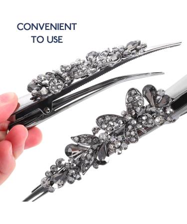 Beaupretty Clips Girls Hair Accessories Hair Jewelry Large Hairpin Women Hair Accessories Large Hair Clip for Women Girls Hairpin Rhinestone Hairpin Metal Miss Big Hairpin Hair up Grey - Buy Online on GoSupps.com