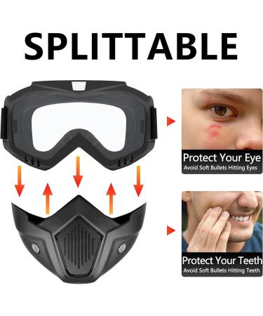 YScare 2 Pack Tactical Masks for Nerf Rival Blasters - Kids Airsoft Mask for Shooting Games, Cycling, Cosplay - White+Black - Buy Online on GoSupps.com