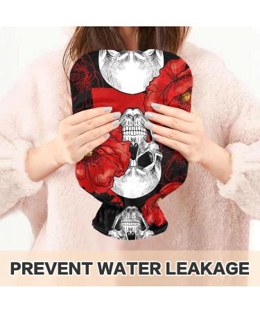 Skull Poppies Hot Water Bottle 2L | Large Hot Water Bag for Cramp & Pain Relief | International Shipping - Buy Online on GoSupps.com