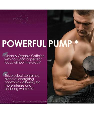 Type Zero Clean Pre Workout - Blackberry Lemonade | Boost Energy with Beet Root L-Arginine & L-Citrulline - Sugar Free & Organic Caffeine | 11.3 oz - Buy Online on GoSupps.com