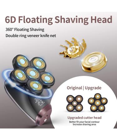 5 in 1 Electric Razor for Men - Wet/Dry Bald Head Shaver - Cordless Rechargeable Face and Head Shavers - Waterproof Grooming Kit with LED Display - Buy Online on GoSupps.com