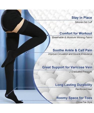 Beister 20-30 mmHg Medical Compression Stockings for Men & Women - Closed Toe Support Stockings for Varicose Veins & Edema - Black M - Buy Online on GoSupps.com