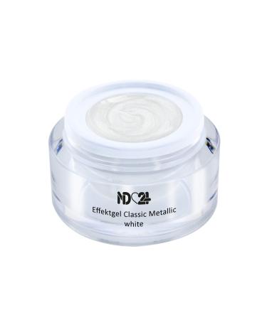 Uv Led Effect Gel Classic Metallic White - White - Studio Quality - Made In Germany - 5ml