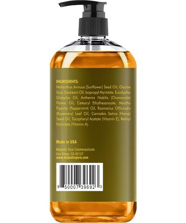 Majestic Pure Eucalyptus Mint Massage Oil 8 fl oz - Refreshing & Relaxing Therapeutic Blend - Natural Oils for All Skin Types - Made in USA - Buy Online on GoSupps.com