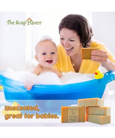 4 Pack Goat Milk Soap Bars with Honey - Handmade in USA | All Natural, Unscented & Fragrance-Free | Gentle for Sensitive Skin & Babies | SLS, Paraben & GMO-Free - Buy Online on GoSupps.com