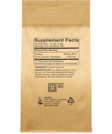 Pure Calcium Carbonate 2lb Dietary Supplement & Food Preservative - Acid Neutralizer - Unflavored 32oz - Buy Online on GoSupps.com