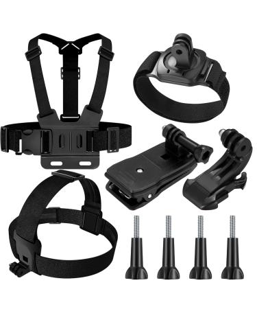 Compatible with GoPro 9 in 1 action camera chest strap bracket kit adjustable action camera cam accessories head belt hand blade backpack holder compatible with GoPro Hero 9 8 7 6 5 SJCAM Insta360