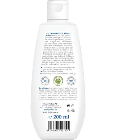 PAEDIPROTECT Posle Lotion for Babies & Children 200ml - Vegan Moisture Care with Panthenol Jojoba Oil & Mango Butter for Sensitive Skin - Buy Online on GoSupps.com