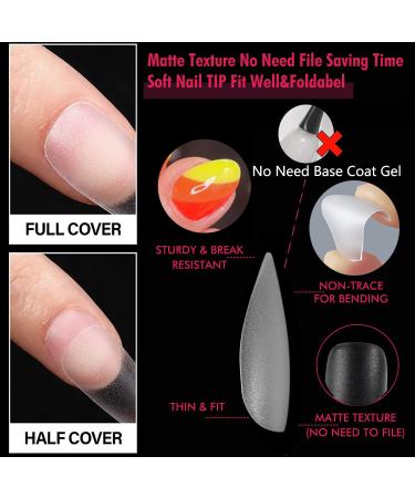 UNA GELLA Short Almond Press-On Nails Tips - 360pcs, 15 Sizes | Matte Finish, Full Cover Acrylic Nails, Pre-shaped for DIY Nail Extensions - Buy Online on GoSupps.com