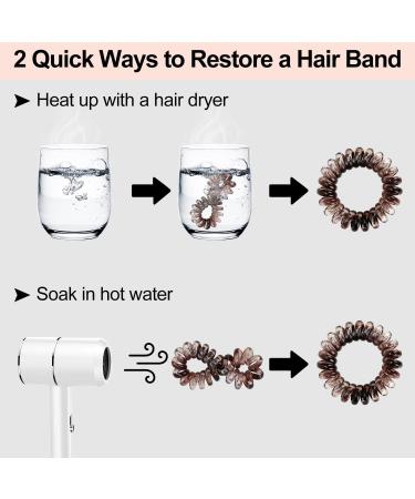 JessLab 20 Pcs Spiral Hair Ties - Traceless Phone Cord Ponytail Holders for Girls & Women - No Crease Spiral Bracelet Hair Accessory - Amber Color - Buy Online on GoSupps.com