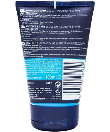  NIVEA MEN NIVEA MEN Protect & Care Refreshing Cleansing Gel Refreshing gel for deep facial cleansing Facial cleansing gel with aloe vera - 1 x 100 ml - Buy Online on GoSupps.com