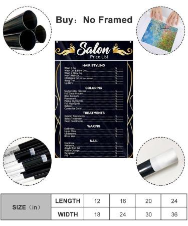 Vintage Barbershop Salon Price List Poster | Aesthetic Wall Art for Barber Shops | 16x24 inch Canvas Print - Buy Online on GoSupps.com