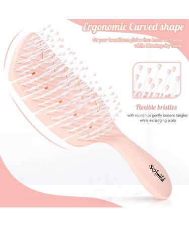 Sofmild Curved Vented Paddle Brush - Detangle & Style Faster | Flexible Bristles for Curly, Thick, Wet Hair - Buy Online on GoSupps.com