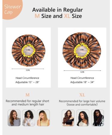 Oversized Waterproof Shower Cap for Men and Women | Reusable X-Large Golden Stripes Fashionable Cap by mikimini - 1 Pack - Buy Online on GoSupps.com