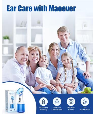 Electric Ear Wax Removal with One-Piece Waste Tank Water Powered Ear Cleaner with 4 Pressure Modes for Earwax Remove at Home 4 Tips USB-C Cable IPX7 (Baby Blue) - Buy Online on GoSupps.com