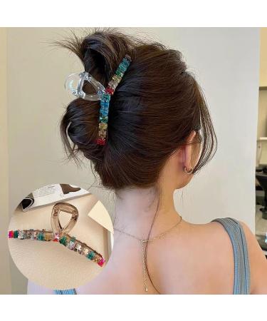 Souarts Butterfly Flowers Hair Clip - Thick Non-Slip Metal Hair Clips for Girls & Women | Colorful Bear Acrylic Set of 2 - Stylish Hair Claw Accessories - Buy Online on GoSupps.com