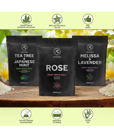 Sel de Bain pour Pieds aux Huiles de Lavande et M lisse -Th la Menthe Poivr e - Rose 3x1000g - Bain pour Pieds au Sel de Mer Naturel - Trempage pour Pieds - P diluve Bain de Pieds - Aromath rapie - Buy Online on GoSupps.com