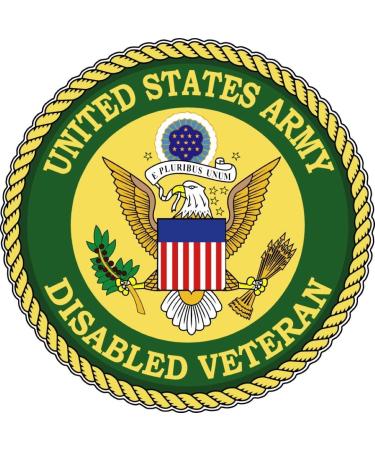 US Army Vet Disabled Veteran Bumper Sticker Laptop Sticker Round