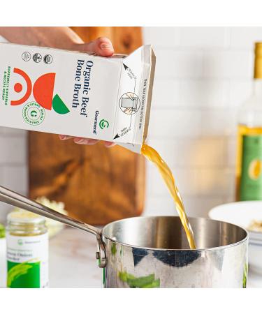 Gourmend Foods Organic Beef Broth | Low FODMAP Certified | Deliciously Digestible  Gut Friendly  IBS Friendly | Onion & Garlic Bulb Free | Unsalted  No Fillers or Preservatives | 16.9 Ounce (Pack of 3) 3 Pack - Buy Online on GoSupps.com