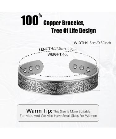 Jeracol Copper Magnetic Bracelet for Men Women - 100% Solid Copper Cuff Bangle with Powerful Magnets - Adjustable, Gift Box Included - Buy Online on GoSupps.com