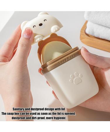 Solid Shampoo Bar Holder - Body Wash Bar Travel Case Cute Bear Shape Body Washing Bar Travel Case with Draining Hole for Long Trips White - Buy Online on GoSupps.com