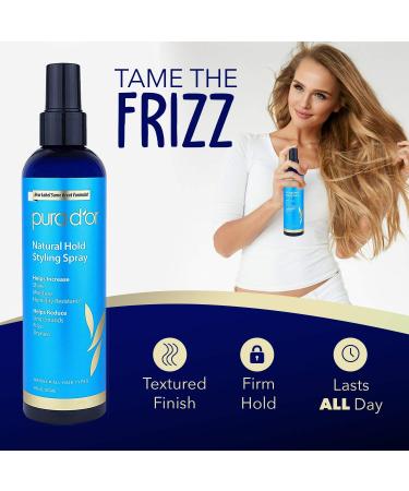 PURA D'OR Natural Hold Styling Spray (8oz) - Strong Hold, Moisturizing, Volumizing Hairspray - Buy Online on GoSupps.com