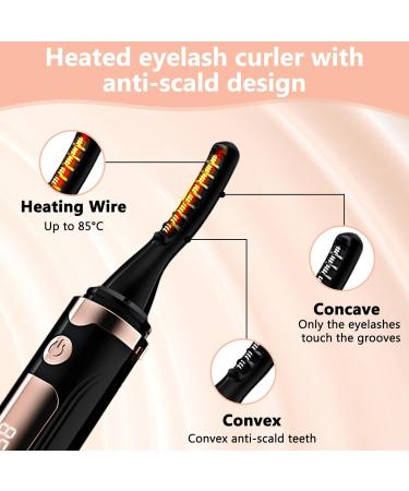 Funnasting Heated Eyelash Curler - USB Rechargeable 4 Modes Anti-Burn LED Display | Perfect Gift for Women - Buy Online on GoSupps.com