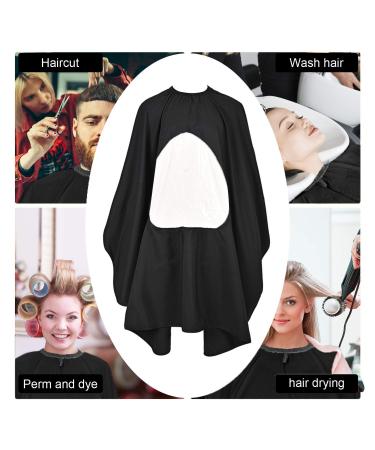 Green-Estetica Professional Barber Cape for Hair Cutting - Black | Water & Stain Resistant Salon Cape with See-Through Window & Adjustable Neck Closure for Men & Women - Buy Online on GoSupps.com