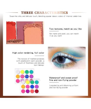 SOMGKIN 12 Colors Shiny Matte Pigment Eyeshadow Palette Glitter Eyeshadow Highly Pigmented Eyeshadow Cosmetics Durable Waterproof for Halloween Christmas Valentines Day 01 Metallic - Buy Online on GoSupps.com