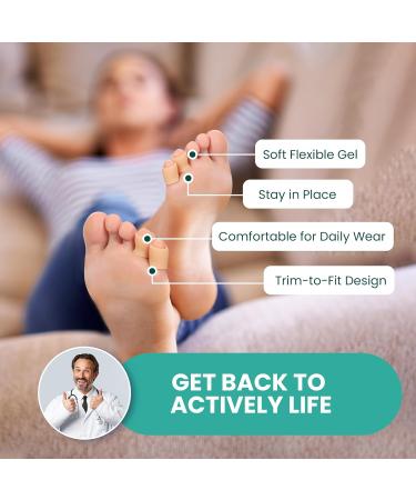 Welnove Pinky Toe Sleeves - 12-Pack Aloe Vera Silicone Protectors for Corns Calluses & Blisters - Soft Gel Cushions for Pain Relief (XSmall Beige - Buy Online on GoSupps.com