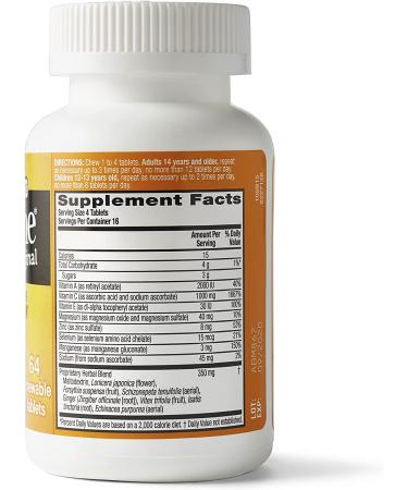 AirBorne Vitamin C Citrus Chewable Tablets - 64 Count | Boost Immunity & Fresh Flavor - Buy Online on GoSupps.com