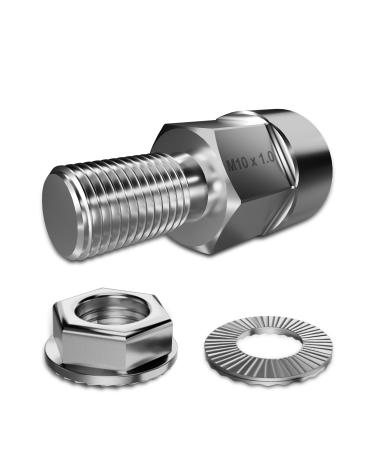 EMTB Axis Adapter Universal Bicycle Axis Adapter Universal Bicycle Axis Adapter for Bicycle Pendant Cup Unisex Bicycle Axis Adapter for Pendant Adapter Silver M10 x 1.0 Fully axis