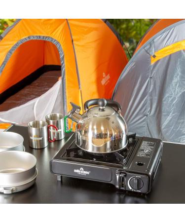 Milestone Camping Men's Stainless Steel Whistling Kettle - Lightweight 2L Silver Ergonomic Design - Buy Online on GoSupps.com