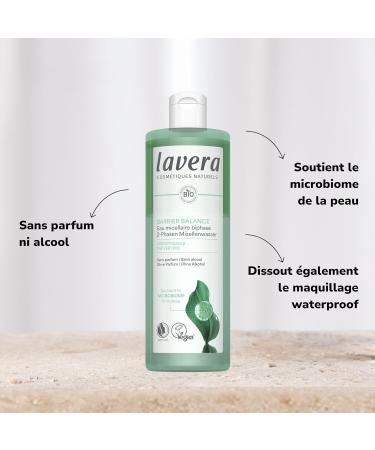  lavera lavera Barrier Balance Micellar Water - Alcohol Free - Fragrance Free - Dissolves Water-Resistant Makeup - Gentle on Skin Barrier - Prebiotic - Vegan - Naturkosmetik - 400ml - Buy Online on GoSupps.com